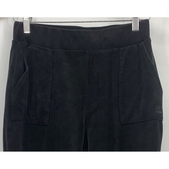 Juicy Couture Women Small S Velour Track Set Hoodie Jacket Pant Black Comfy EUC - Picture 7 of 12